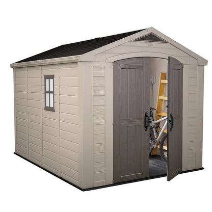 Keter 8’x11′ Factor Heavy Duty Plastic Garden Shed – Beige