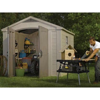 Keter 8’x11′ Factor Heavy Duty Plastic Garden Shed – Beige