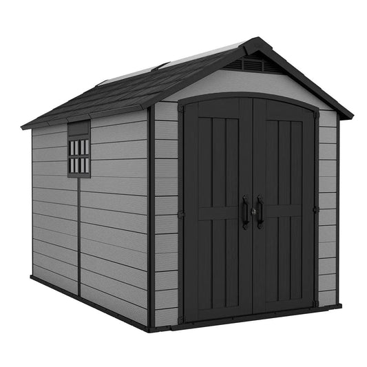 Keter 7.5’x11′ Premier Heavy Duty Plastic Shed – Grey