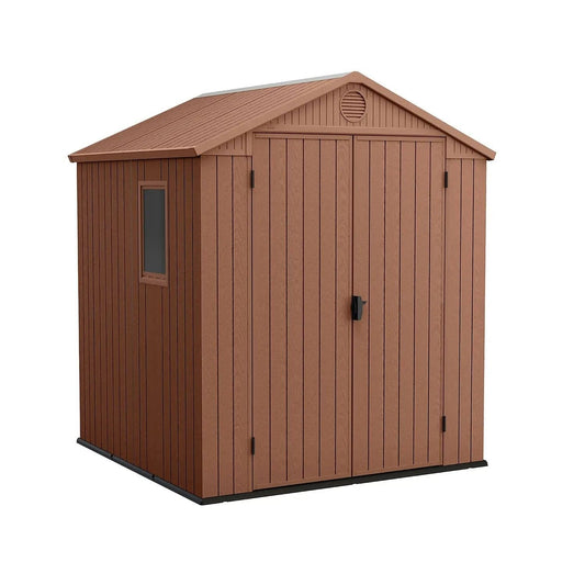 Keter Darwin 6×6 ft Apex 2 door Shed with floor & 1 window (Base included)