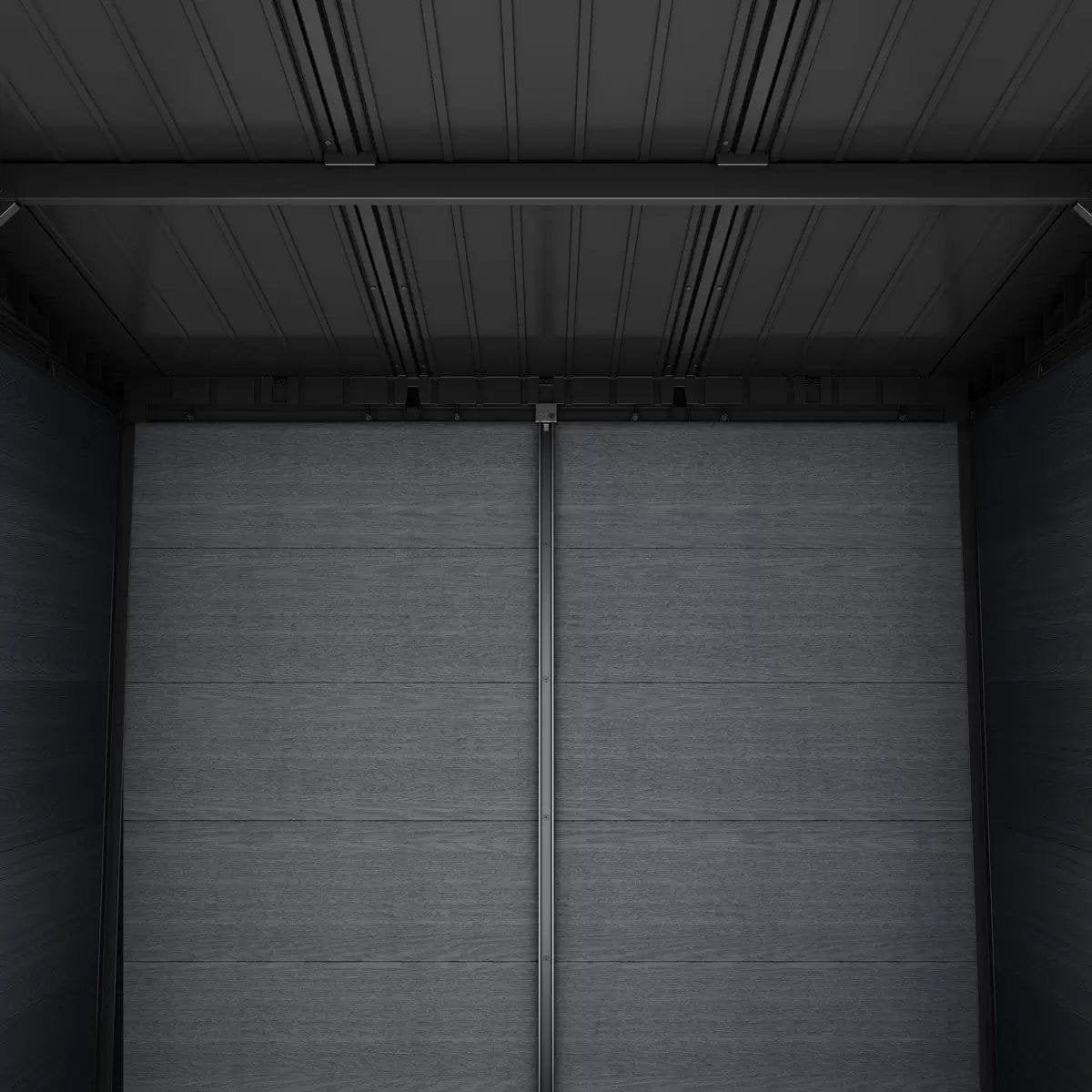 Keter Artisan 7×11 ft Pent Dark-Grey Plastic 2 door Shed with floor & 1 window