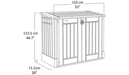 Keter Store It Out Midi Beige & brown Wood effect Plastic Garden storage box 880L