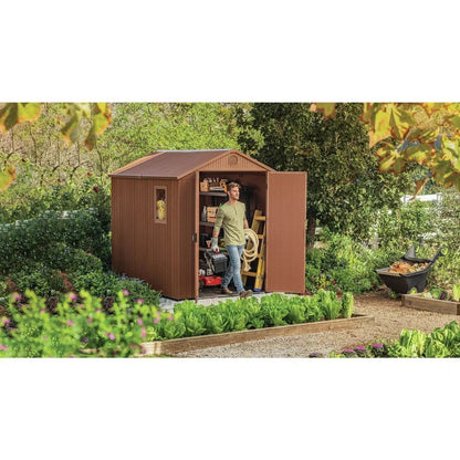 Keter Darwin 8×6 ft Apex Plastic 2 door Shed with floor & 1 window