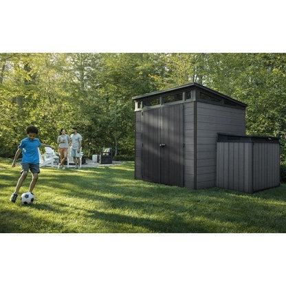 Keter Artisan 7×7 ft Pent Grey Plastic 2 door Shed with floor & 1 window