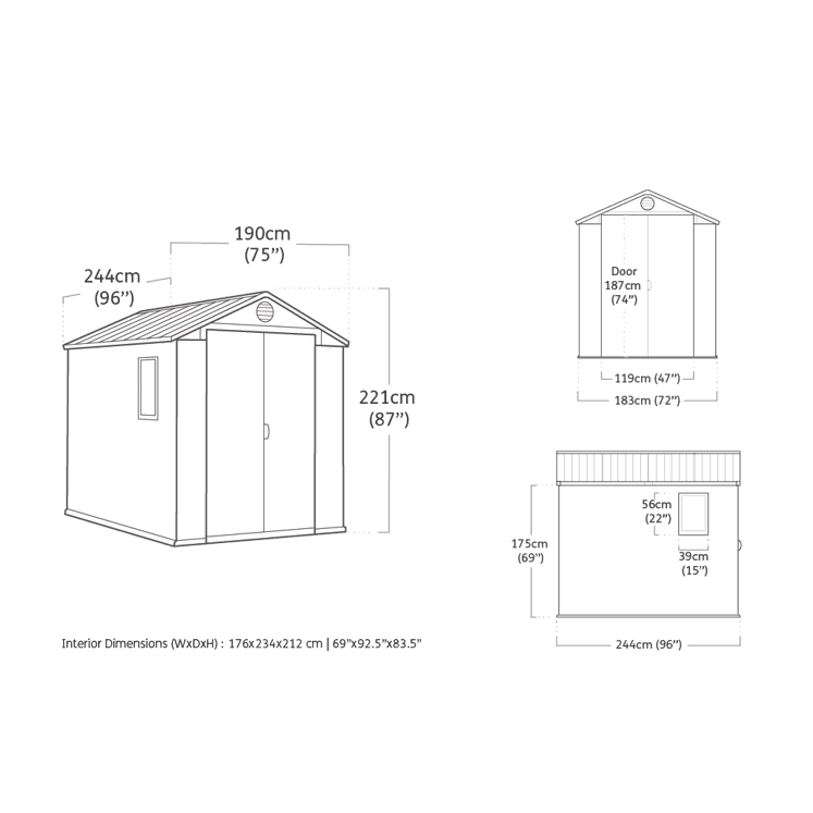 Keter 6’x8′ Darwin Heavy Duty Plastic Garden Shed – Green