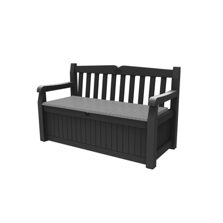 Keter Eden 265L Plastic Storage Bench – Dark Grey