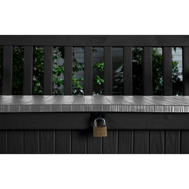 Keter Eden 265L Plastic Storage Bench – Dark Grey
