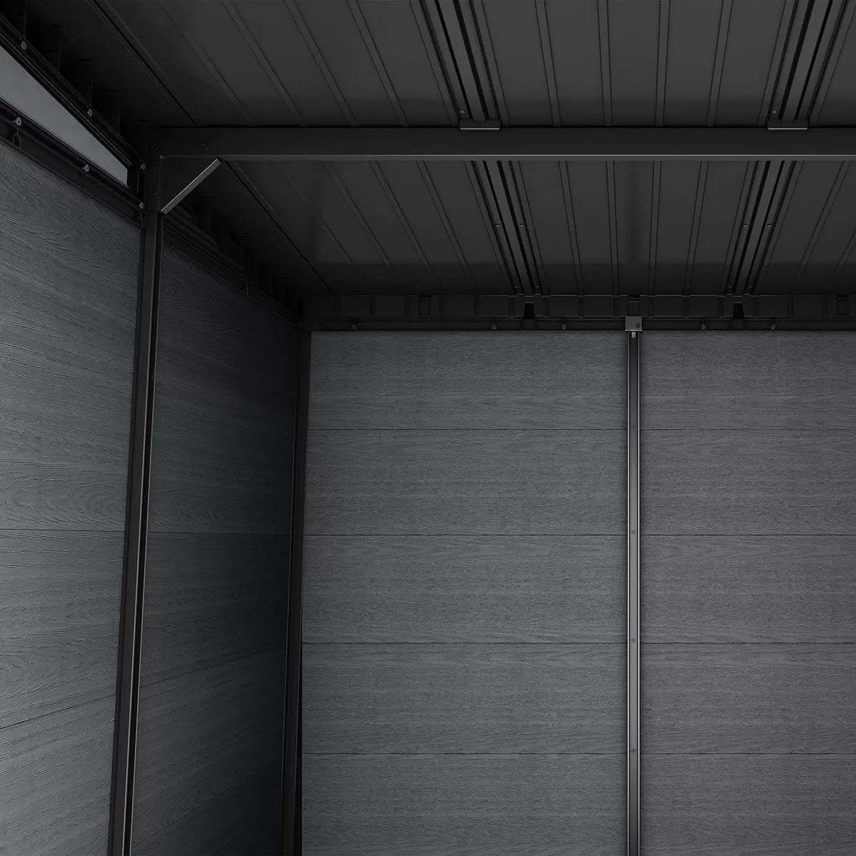 Keter 11’x7.5′ Newton Plus Side Entry Plastic Shed – Dark Grey