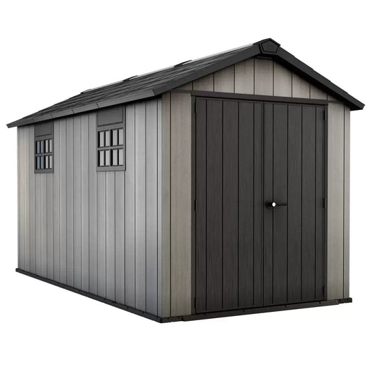 Keter 7.5′ x 13′ Oakland Heavy Duty Plastic Shed – Grey
