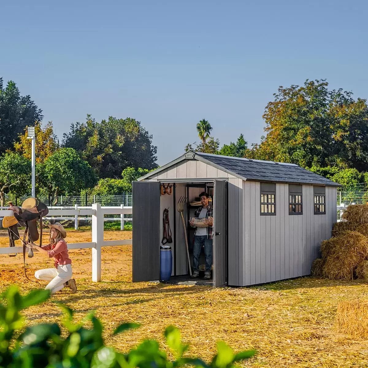 Keter 7.5′ x 15′ Oakland Heavy Duty Plastic Shed – Grey
