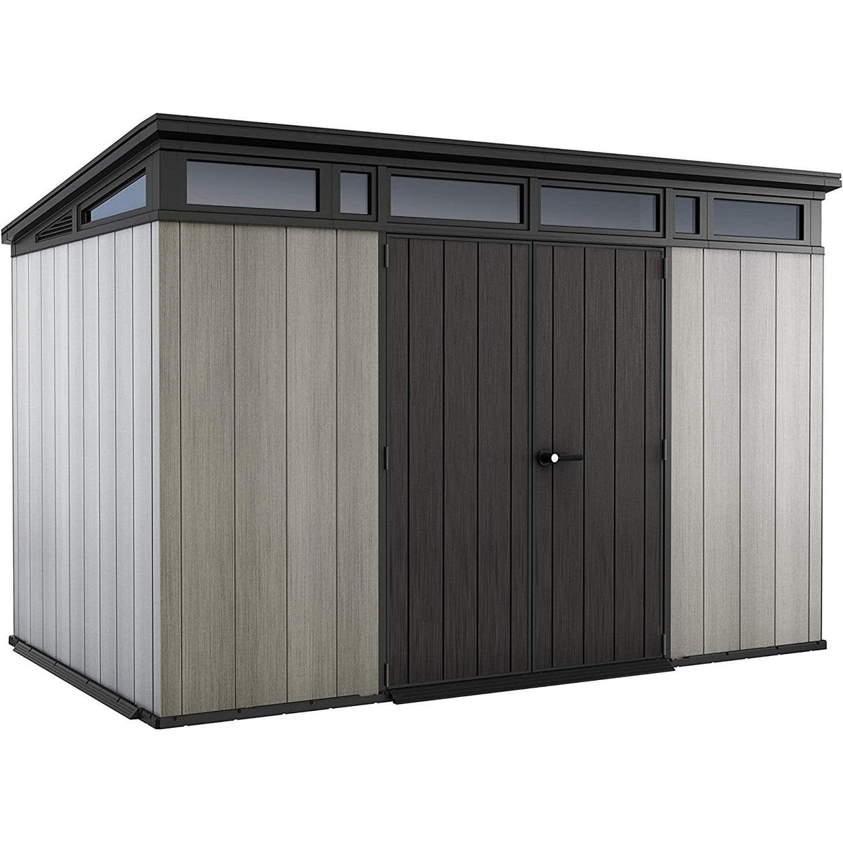 Keter Artisan 7×11 ft Pent Grey Plastic 2 door Shed with floor & 1 window