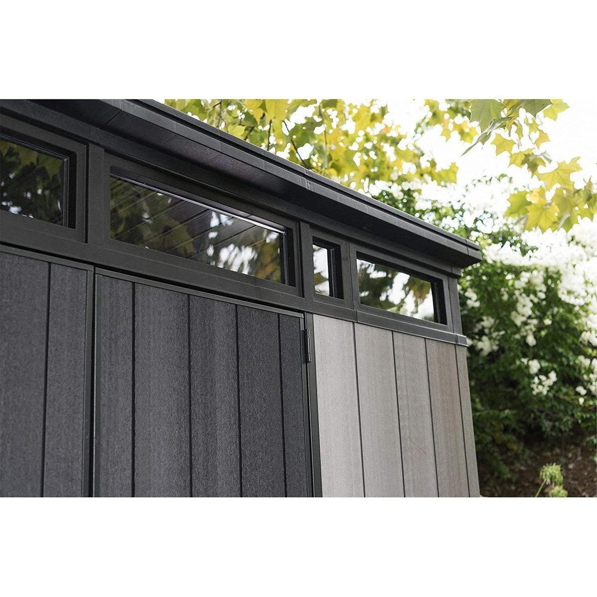 Keter Artisan 7×11 ft Pent Grey Plastic 2 door Shed with floor & 1 window