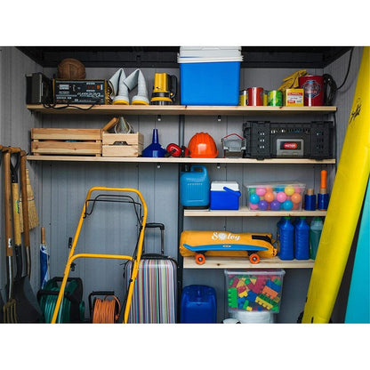 Keter Artisan 7×11 ft Pent Grey Plastic 2 door Shed with floor & 1 window