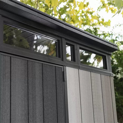 Keter Artisan 9×7 ft Pent Grey Plastic 2 door Shed with floor & 1 window