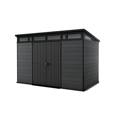 Keter Artisan 7×11 ft Pent Dark-Grey Plastic 2 door Shed with floor & 1 window