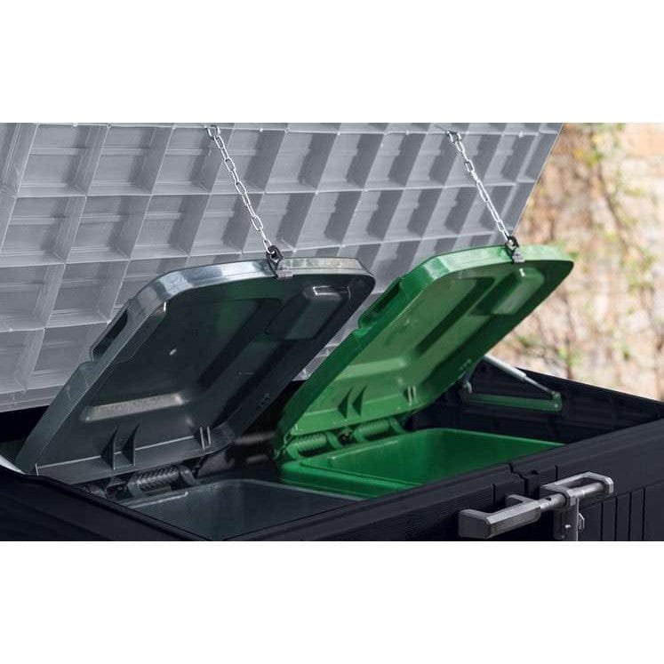 Keter Store It Out Nova 880L Storage Box (with pistons) – Dark Grey with Light Grey Lid