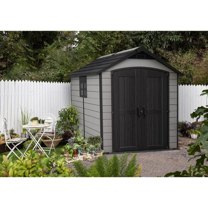 Keter 7.5’x9′ Premier Heavy Duty Plastic Shed – Grey