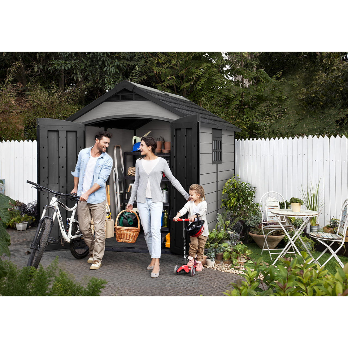 Keter 7.5’x9′ Premier Heavy Duty Plastic Shed – Grey
