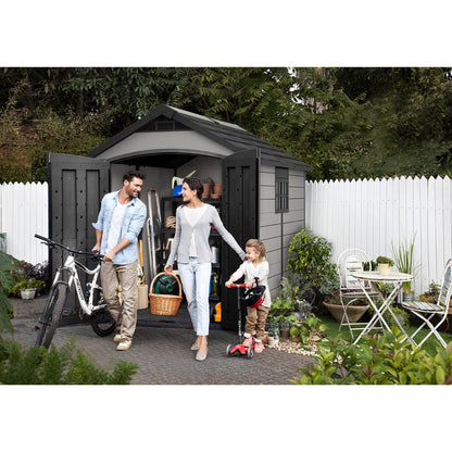 Keter 7.5’x9′ Premier Heavy Duty Plastic Shed – Grey