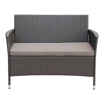 Derry Matt Light black Rattan effect 4 Seater Coffee set