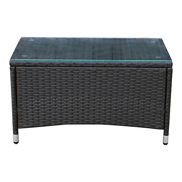 Derry Matt Light black Rattan effect 4 Seater Coffee set