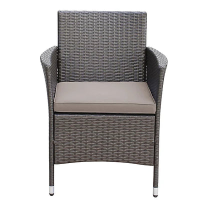 Derry Matt Light black Rattan effect 4 Seater Coffee set