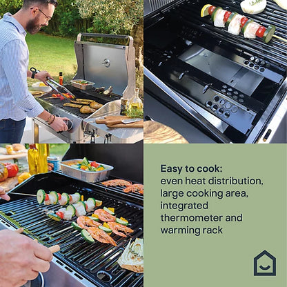 GoodHome Powell 4 burner Gas BBQ, White