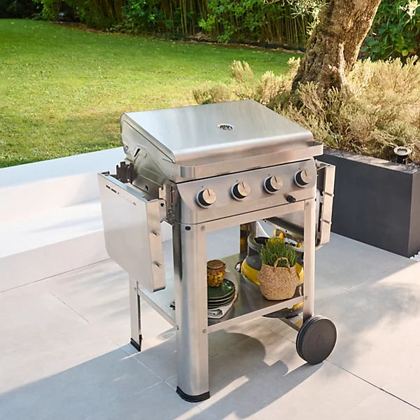 GoodHome Powell 4 burner Gas BBQ, White
