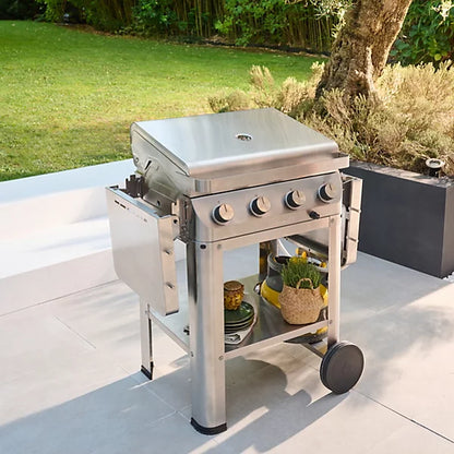 GoodHome Powell 4 burner Gas BBQ, White