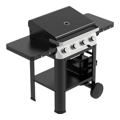 GoodHome Powell Black 4 burner Gas BBQ