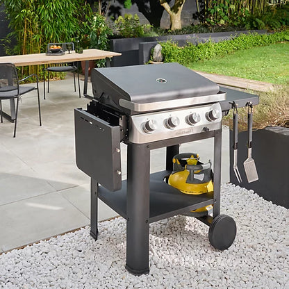 GoodHome Powell Black 4 burner Gas BBQ