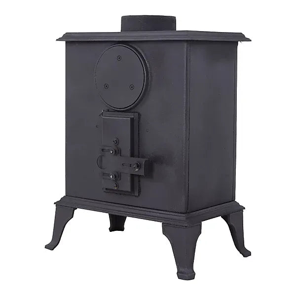 5KW Cast Iron Eco Design Stove MultiFuel Wood Burning Stove Fireplace with H 32cm Metal Stove Pipe