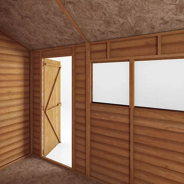 Mercia Overlap 8×6 ft Reverse apex Wooden Shed with floor & 2 windows