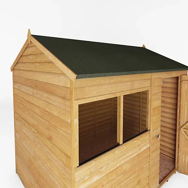 Mercia Overlap 8×6 ft Reverse apex Wooden Shed with floor & 2 windows