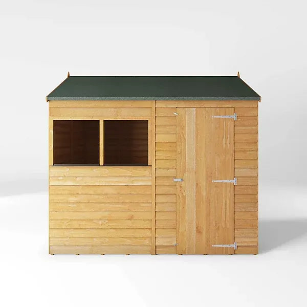 Mercia Overlap 8×6 ft Reverse apex Wooden Shed with floor & 2 windows