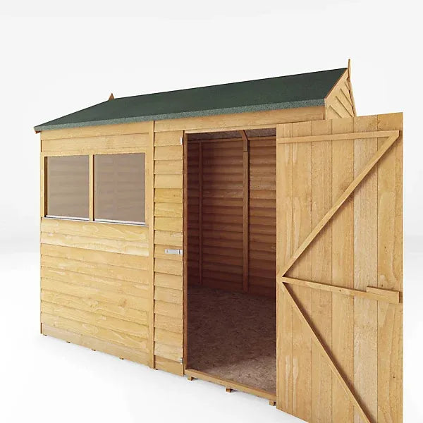 Mercia Overlap 8×6 ft Reverse apex Wooden Shed with floor & 2 windows