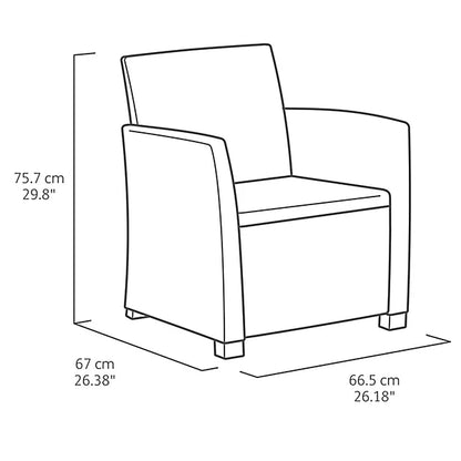 Keter Mia Graphite Plastic 4 seater Coffee set