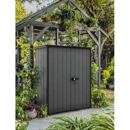 Keter 4’x2′ Cortina Alto Heavy Duty Vertical Plastic Garden Shed with Shelves